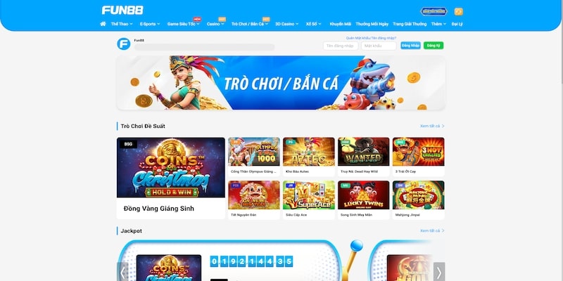 Sân chơi FUN88 có giao diện thân thiện